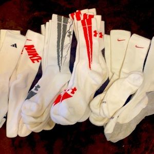Large lot men’s used socks large Nike adidas ua
